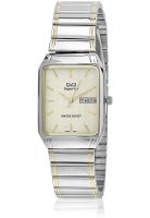 Q&Q Kb42-400 Silver/Cream Analog Watch