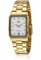 Q&Q R350-001Y Gold/White Analog Watch