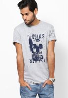 Quiksilver Light Grey Crew Neck T Shirt