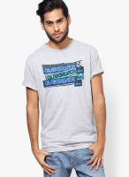 Quiksilver Light Grey Crew Neck T Shirt