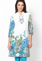 Rain & Rainbow Aqua Blue Printed Kurtis