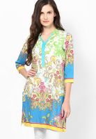 Rain & Rainbow Blue Printed Kurta