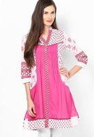 Rain & Rainbow Pink Printed Kurta