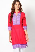 Rain & Rainbow Red Printed Kurtis