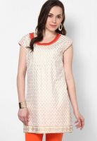 Rangriti Cream Printed Kurtis