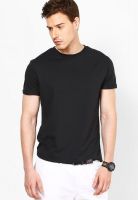River Island Black Solid Round Neck T-Shirts