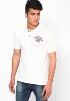 Scullers Sport Off White Slim Fit Polo T Shirt