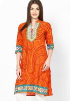 Shree Orange Printed Kurta