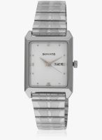 Sonata Nc7007sm01j Silver/White Analog Watch