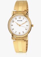 Sonata Nf1013Ym29 Golden/White Analog Watch