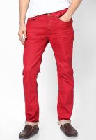 Spykar Red Narrow Fit Jeans