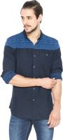 Status Quo Men's Solid Casual Blue Shirt