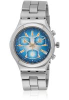 Swatch Ycs426G-Irony Silver/Blue Chronograph Watch