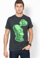 The Simpsons Dark Grey Printed Round Neck T-Shirts