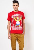 The Simpsons Red Printed Round Neck T-Shirts