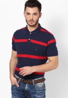 Tommy Hilfiger Navy Blazer-Pt / Barbados Cherry-Pt Half Sleeve Polo T-Shirts