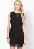 Tonga Black Colored Solid Shift Dress