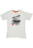 UFO Short Sleeve Printed White T Shirts