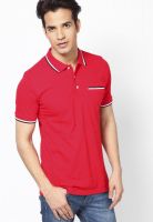 United Colors of Benetton Red Solid Polo T-Shirts