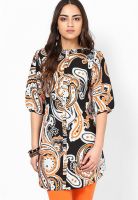 W Black Printed Kurtis