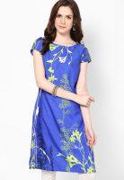 W Blue Printed Kurtis