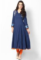 W Blue Solid Kurtis