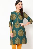 W Green Printed Kurtis