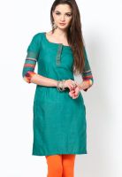 W Green Solid Kurtis