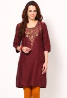 W Maroon Printed Kurtis