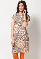 W Off White Printed Kurtis