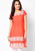 W Orange Printed Kurtis