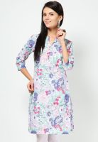 W White Printed Kurtis