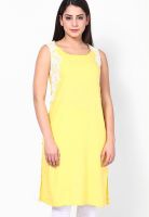 W Yellow Solid Kurtis