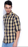Wrangler Men's Checkered Casual Yellow Shirt