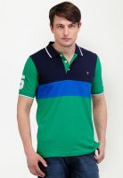 Yepme Green Striped Polo T-Shirts