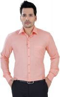 Alanti Men's Solid Formal Orange Shirt