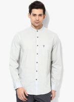 Allen Solly Light Grey Solid Regular Fit Casual Shirt