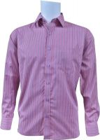 Ardeur Men's Striped Formal Pink Shirt
