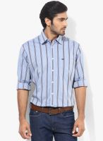 Arrow Sports Blue Striped Regular Fit Casual Shirt