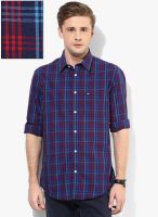 Arrow Sports Navy Blue Slim Fit Casual Shirt