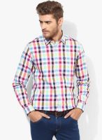 Arrow Sports Pink Check Slim Fit Casual Shirt