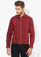 Arrow Sports Red Slim Fit Casual Shirt