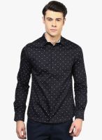 Atorse Black Printed Slim Fit Casual Shirt