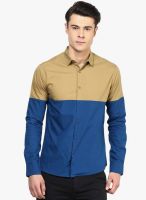 Atorse Brown Solid Slim Fit Casual Shirt