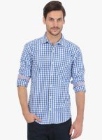 Basics Checked Purple Casual Shirt