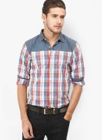 Basics Checks Red Casual Shirt