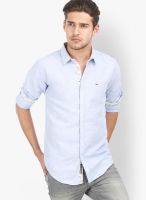 Basics Solid Blue Casual Shirt