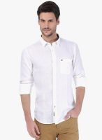 Basics Solid White Casual Shirt