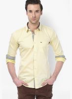 Basics Solid Yellow Casual Shirt