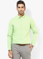 Blackberrys Green Solid Regular Fit Casual Shirt